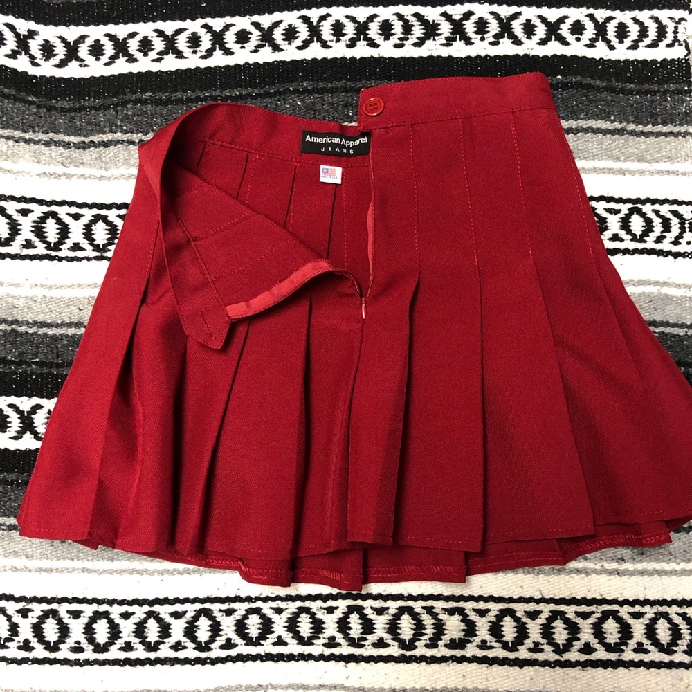 Red Schoolgirl Skirt